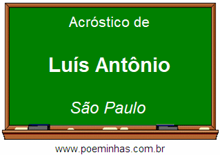 Acróstico da Cidade Luís Antônio