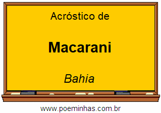 Acróstico da Cidade Macarani