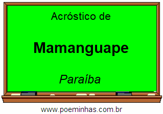 Acróstico da Cidade Mamanguape