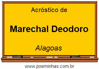 Acróstico da Cidade Marechal Deodoro