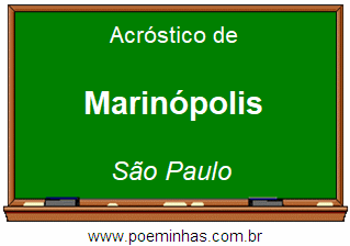 Acróstico da Cidade Marinópolis