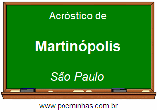 Acróstico da Cidade Martinópolis