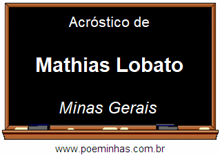 Acróstico da Cidade Mathias Lobato