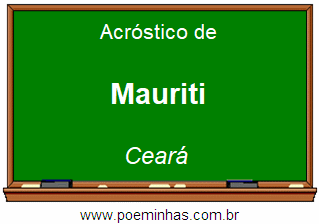 Acróstico da Cidade Mauriti