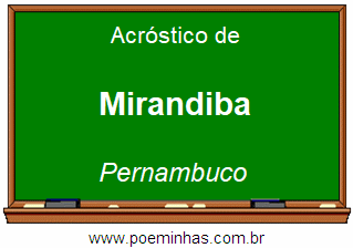 Acróstico da Cidade Mirandiba