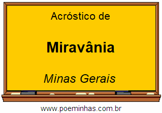 Acróstico da Cidade Miravânia