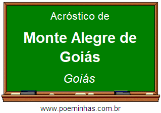 Acróstico da Cidade Monte Alegre de Goiás