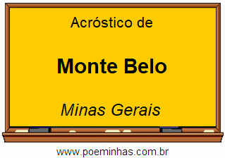 Acróstico da Cidade Monte Belo
