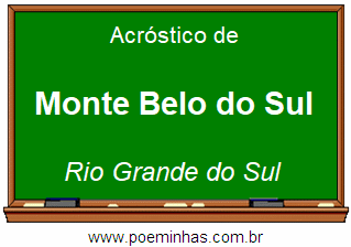 Acróstico da Cidade Monte Belo do Sul