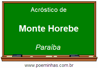 Acróstico da Cidade Monte Horebe