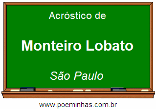 Acróstico da Cidade Monteiro Lobato