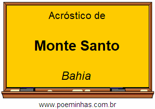 Acróstico da Cidade Monte Santo