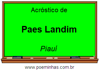 Acróstico da Cidade Paes Landim