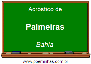 Acróstico da Cidade Palmeiras