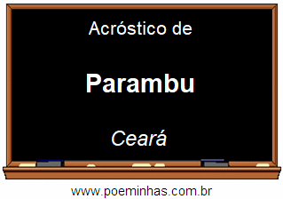 Acróstico da Cidade Parambu