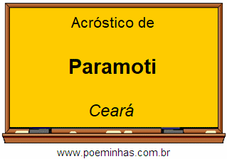 Acróstico da Cidade Paramoti