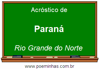 Acróstico da Cidade Paraná