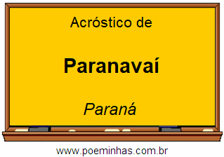 Acróstico da Cidade Paranavaí