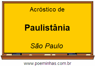 Acróstico da Cidade Paulistânia