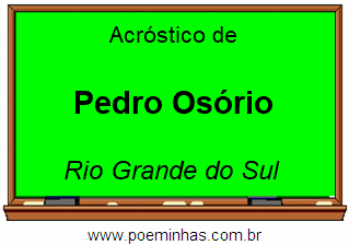 Acróstico da Cidade Pedro Osório