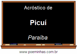Acróstico da Cidade Picuí