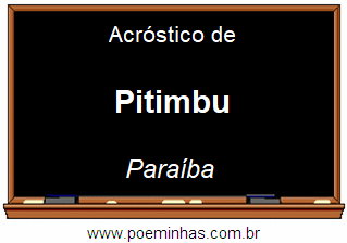Acróstico da Cidade Pitimbu