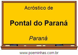 Acróstico da Cidade Pontal do Paraná