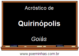 Acróstico da Cidade Quirinópolis