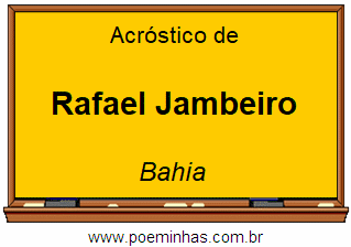 Acróstico da Cidade Rafael Jambeiro