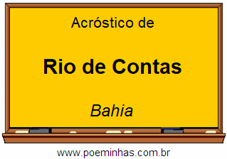 Acróstico da Cidade Rio de Contas