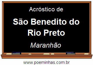 Acróstico da Cidade São Benedito do Rio Preto