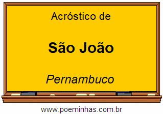 Acróstico da Cidade São João