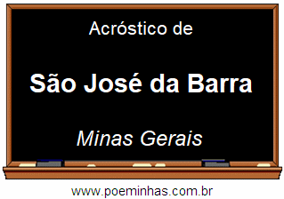 Acróstico da Cidade São José da Barra