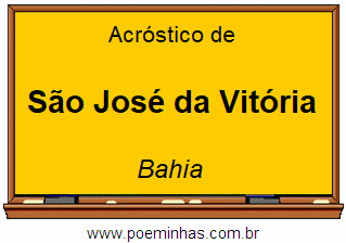 Acróstico da Cidade São José da Vitória