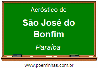 Acróstico da Cidade São José do Bonfim