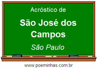 Acróstico da Cidade São José dos Campos