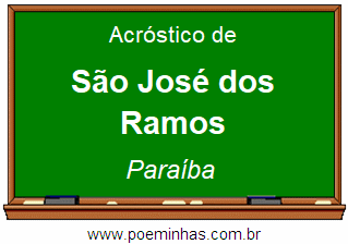 Acróstico da Cidade São José dos Ramos