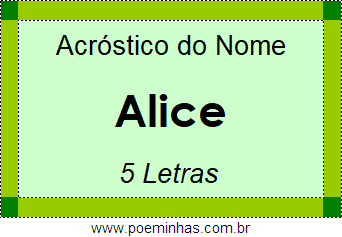 Acróstico de Alice