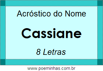 Acróstico de Cassiane