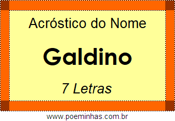 Acróstico de Galdino
