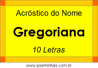 Acróstico de Gregoriana