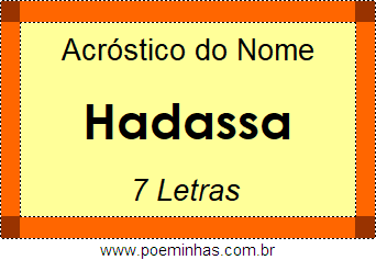 Acróstico de Hadassa