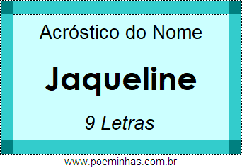 Acróstico de Jaqueline