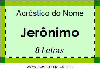 Acróstico de Jerônimo