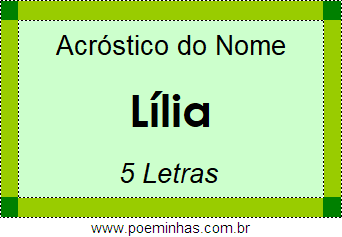 Acróstico de Lília
