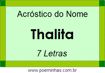 Acróstico de Thalita