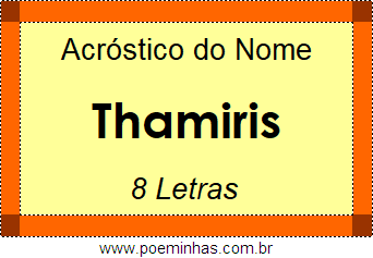Acróstico de Thamiris