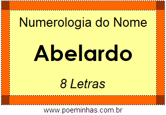 Numerologia do Nome Abelardo