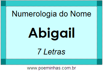 Numerologia do Nome Abigail