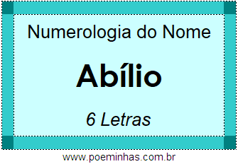 Numerologia do Nome Abílio